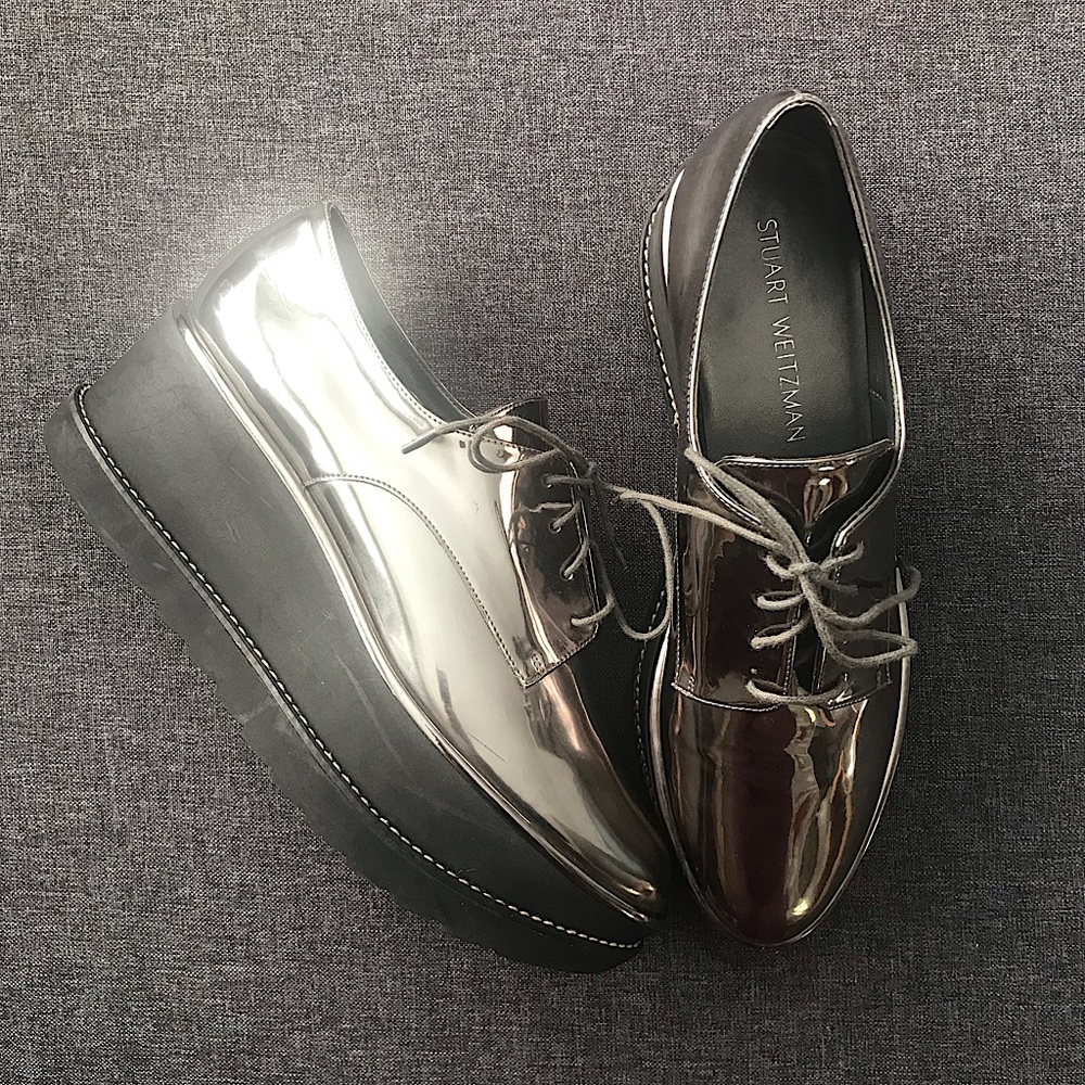 Stuart Weitzman pipekent platform oxfords 8.5